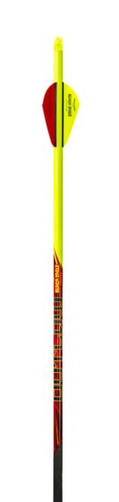 Black Eagle Outlaw Yellow Crested Arrows with Flo-Yellow and Red Vanes – High Visibility Hunting Arrows
