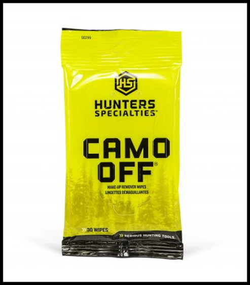 Hunters Specialties Camo Off Face Camo Remover Wipes for quick makeup removal on the go.
