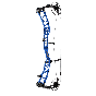 Elite Exalt LD compound bow, featuring the SP cam system, V3 Mods, and S.E.T. technology for peak performance and customizable settings. Cobalt Blue
