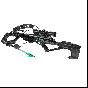 CenterPoint Tradition 405 Crossbow with stealth black adjustable stock, Whisper Silencing System, and full accessory package including 4x32 illuminated scope and three 20-inch arrows.
