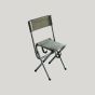 Half Rack XL Stool with ergonomic backrest and durable 600D seat for ground blind hunting.
