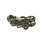 Novix Linesman Rope/Tether with prusik knot and carabiner for climbing safety.
