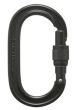 Black Diamond Oval Keylock Screwgate Carabiner with snag-free design and 23kN strength rating.
