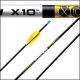 Easton X10 Arrow Shafts featuring high-strength carbon fiber and 7075 alloy core for precision accuracy in archery.
