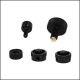 Axcel Achieve Series Replacement Knob Set in black and silver for precise sight adjustments.
