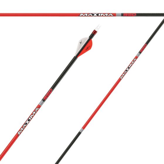 Carbon Express Maxima Red arrow with Red Zone technology for improved broadhead accuracy and hunting performance.

