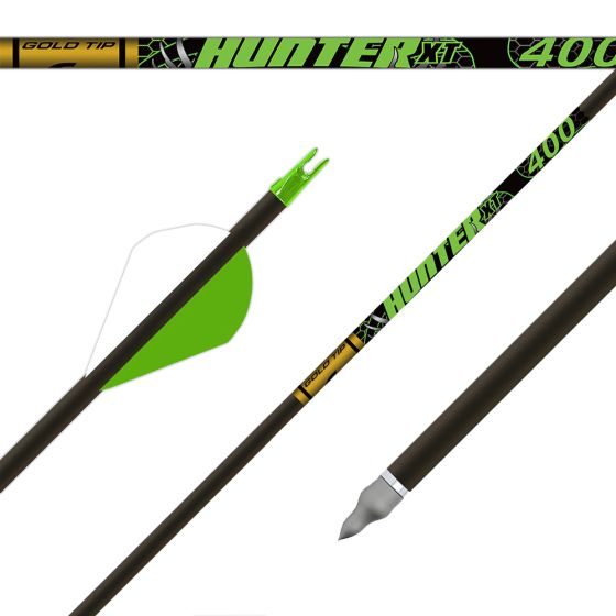 Gold Tip Hunter XT Arrows with Smart Carbon Technology for versatile performance in hunting situations, balancing speed and penetration.
