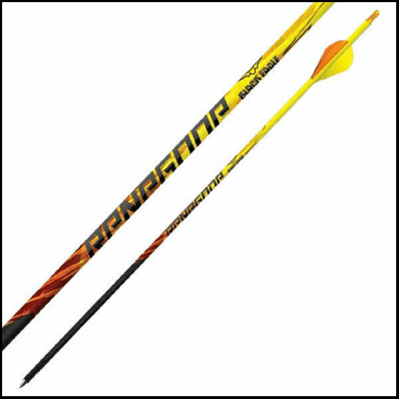 Black Eagle Renegade Arrow featuring premium construction, "R" Nocks, Bone Crushing Half-Outs, and Q2i Rapt-X Vanes for superior accuracy and flight stability.
