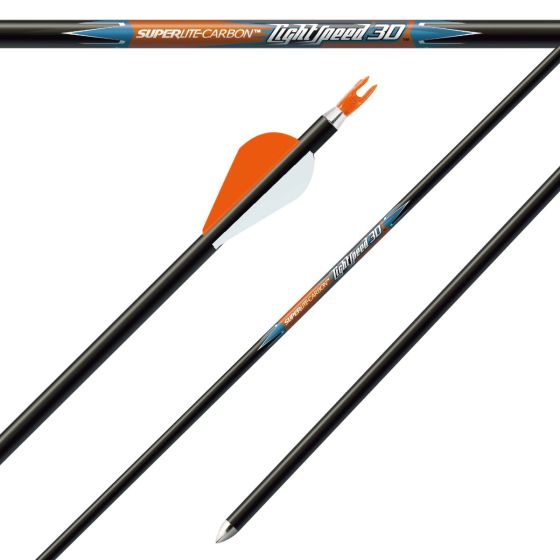 Easton G UNI Bushing Lightspeed 3D Arrow Shafts with precision all-carbon construction, smooth matte black finish, and pre-installed G-UNI bushing.
