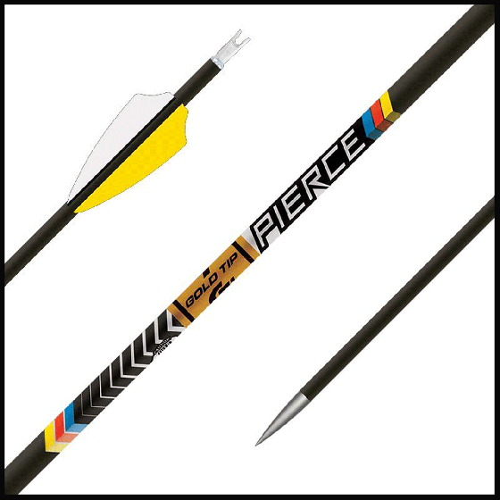 Gold Tip Kinetic Pierce Tour Target Arrow Shafts with Smart Carbon® Technology for outdoor archery accuracy
