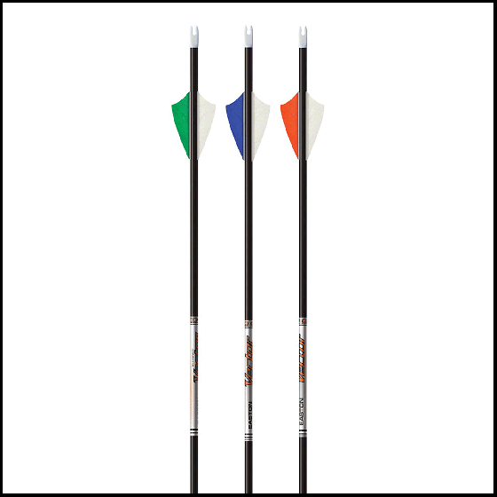 Easton Vector Feather Fletched Arrow – 4mm Carbon-Fiber Arrow Ready-to-Shoot with Feather Fletching
