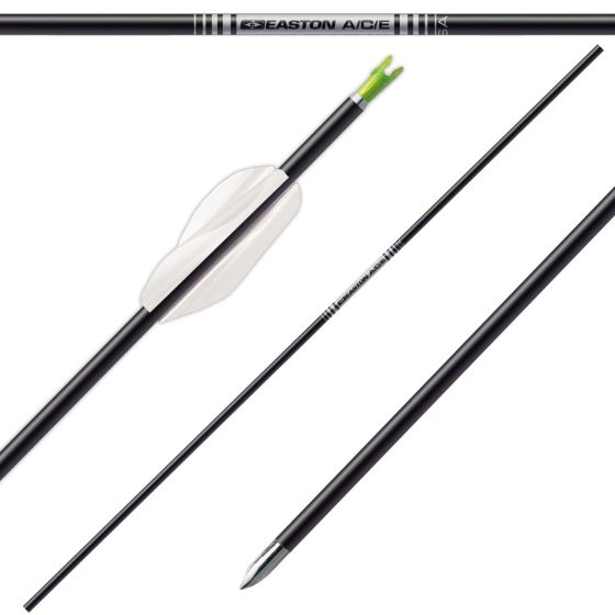 Easton A/C/E Arrow Shafts featuring lightweight carbon and 7075 alloy core, designed for high accuracy and consistency in target archery.
