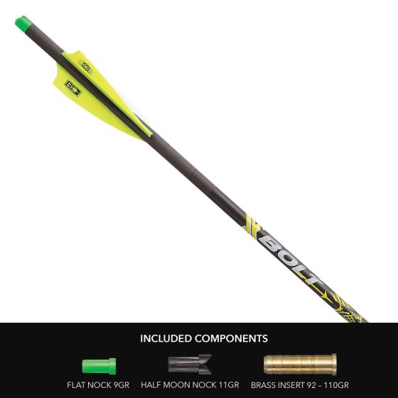 Victory Xbolt Crossbow Bolts with ICE Nano Ceramic coating, hand fletched for optimal flight.
