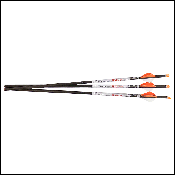 Ravin XK5 500 Grain .001" Lighted Nock Crossbow Bolts for big game hunting with Lumenok lighted nocks.
