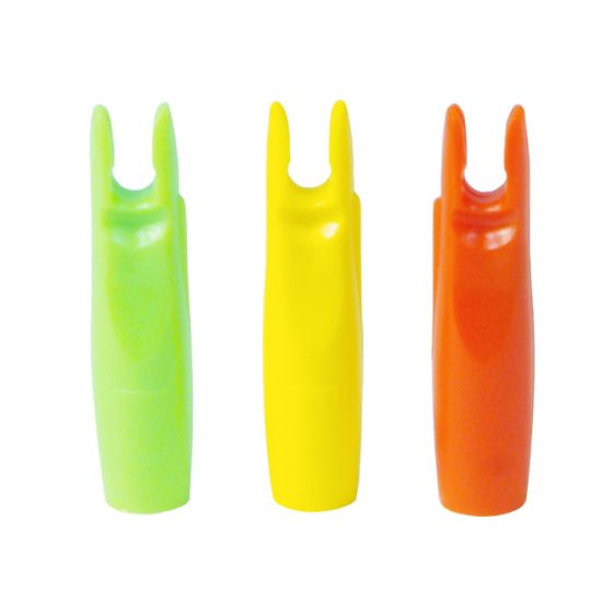Easton X10 Over Nocks designed for recurve archery, available in three colors for secure and reliable performance.
