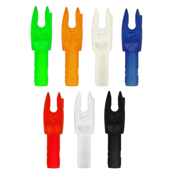 Easton 5mm X Nocks for 5mm Axis, Full Metal Jacket, and FMJ Dangerous Game arrows, precision molded for consistency and improved accuracy.
