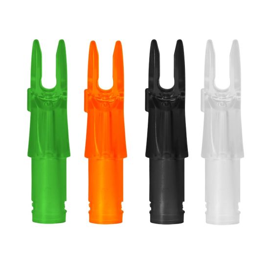Easton 6.5mm Super 3D Nocks for target and 3D archery, available in four colors, sold per dozen.
