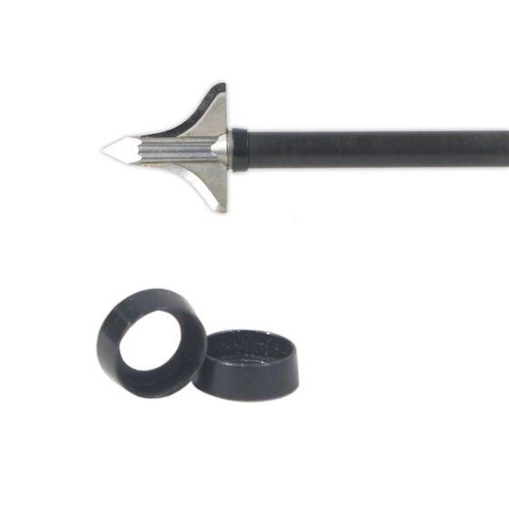 Easton Zinc Broadhead Adapter Rings for carbon arrow shafts, improving broadhead retention and fitting with O-ring systems.
