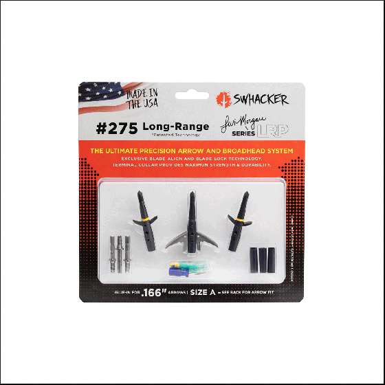 Swhacker LRP .166 Broadhead Kit featuring Blade-Align and Blade-Lock technology for precision and durability in hunting.
