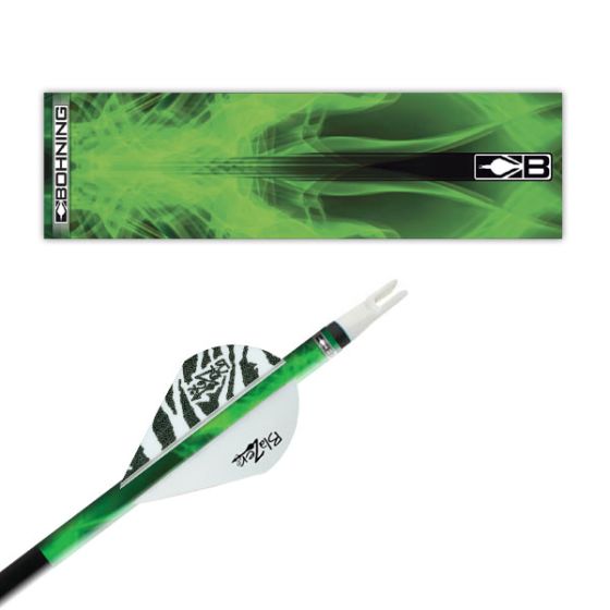 Bohning Blazer HD 4" Arrow Wraps with camo, x-ray, and patriotic designs for better arrow visibility and performance.
