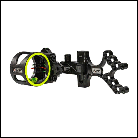 CBE Tactic Sight, 3-pin sight with Smart Mount, tool-less adjustments, and .019" blade pins for precision and durability.
