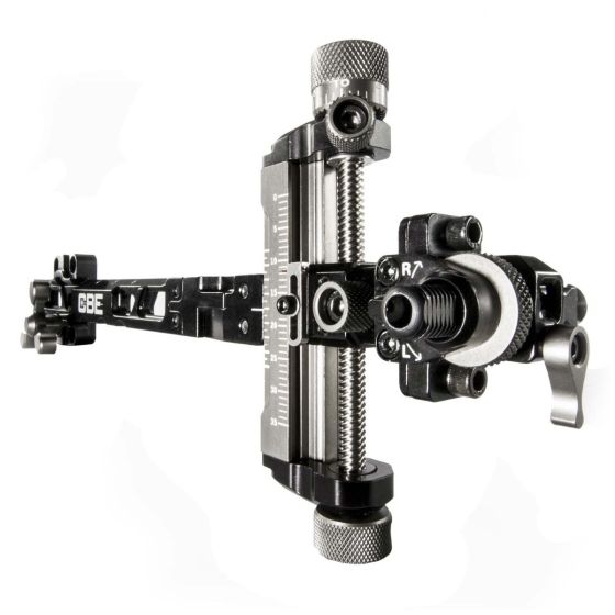 CBE Vertex 3D Rapid Travel Competition Bow Sight - Detachable scope mount, micro-adjust windage and elevation, and adjustable sight scale for precision.

