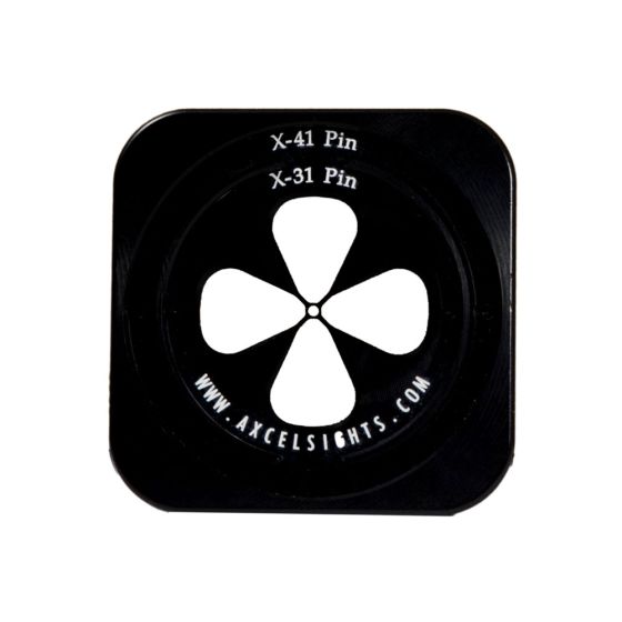 Axcel Ring Pin Centering Gauge for aligning the single pin in X-31 and X-41 scopes.
