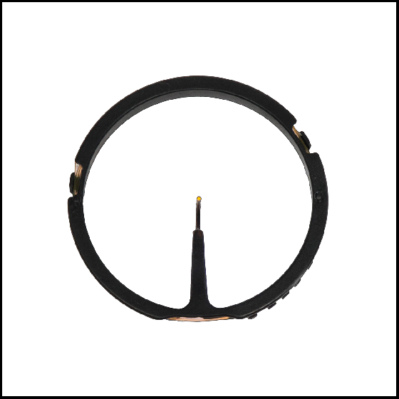 Axcel AVX-41 Ring Pin with interchangeable .010" or .019" fiber pins in Green, Red, Yellow, or Blue for precise aiming.
