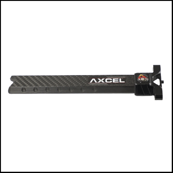 Axcel Achieve XP UHM Carbon Extension Bar - 6" for precise peep alignment and vibration dampening with UHM carbon construction.
