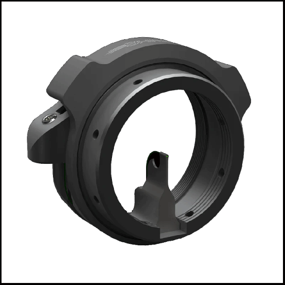Shrewd Optum 29 mm Ring System, customizable archery sight with adjustable fiber cover and dual pin system for enhanced visibility and accuracy.
