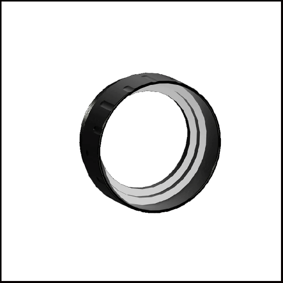 Shrewd Optum Two Step Sun Shade, CNC machined glare reduction sunshade for Optum scopes, featuring two white centering rings for improved sight clarity.

