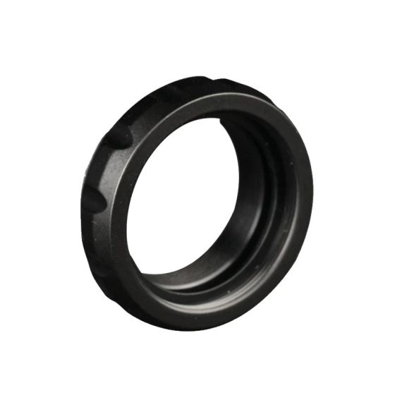 Shrewd Optum Lens Housing and Retainer Ring, CNC machined from 6061 aluminum for Optum scopes, compatible with lenses up to 1.75" in diameter.
