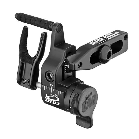 QAD Ultrarest LD Pro Arrow Rest, featuring total arrow containment and noise-reducing technology for reliable and quiet performance.
