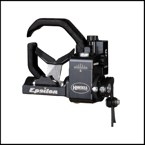 Hamskea Epsilon Limb Driven Arrow Rest with C.O.R. Mount Technology and micro-tune adjustments for windage and elevation, designed for superior precision and stability.
