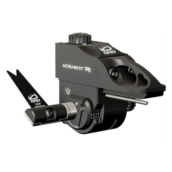 QAD Ultrarest TRi Series Premium Target Rest with Micro Xtreme Click Adjust and REPEATIX technology for precision target archery.