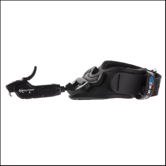 Tru Ball Execution String Release, open hook wrist strap design with adjustable trigger features for precision and performance in archery.
