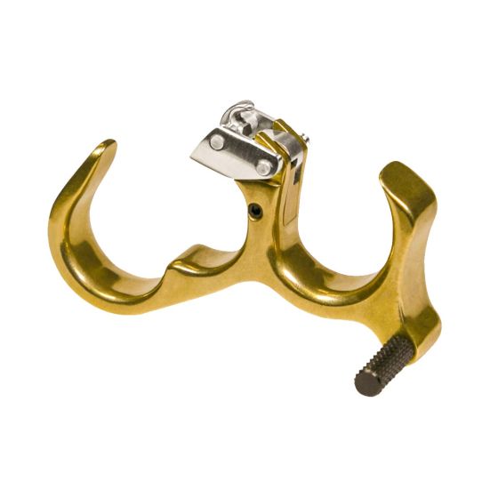 Scott Archery Longhorn Pro Micro Back Tension Release, hand-polished brass release with adjustable travel and interchangeable moons for precision shooting.
