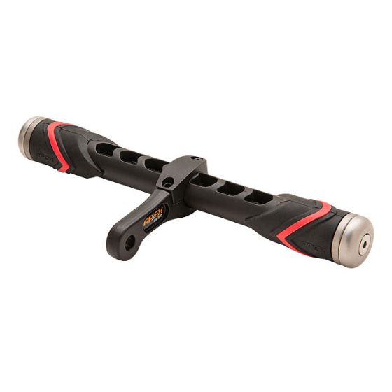 Apex Gear Carbon Core Sidebar Bow Stabilizer with vibration dampening and tunable design, 10-inch length.
