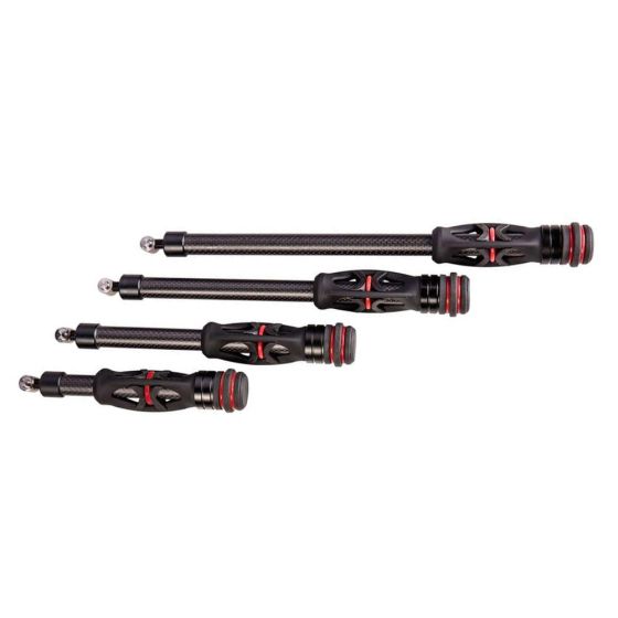 Trophy Ridge Hitman Bow Stabilizer for noise and vibration reduction, available in 6", 8", 10", and 12" lengths.
