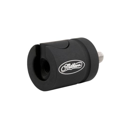Mathews Genuine Stabilizer Quick Disconnect Mount, 6061 aluminum archery stabilizer mount, available in zero and eight-degree angles.