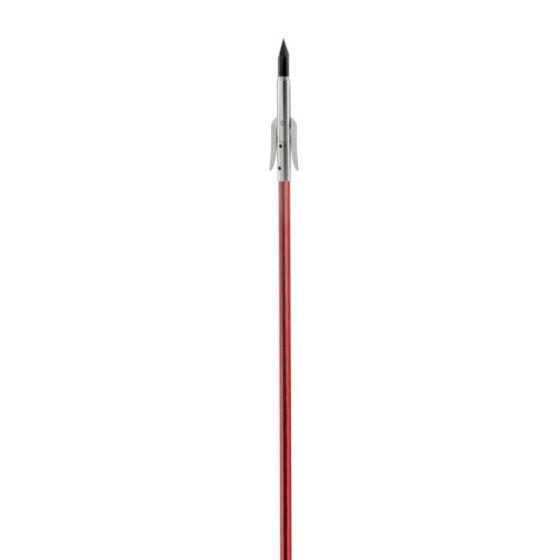 Cajun Wasp Fiberglass Bowfishing Arrow with Sting-A-Ree Reversible Point for deep penetration and secure fish capture.
