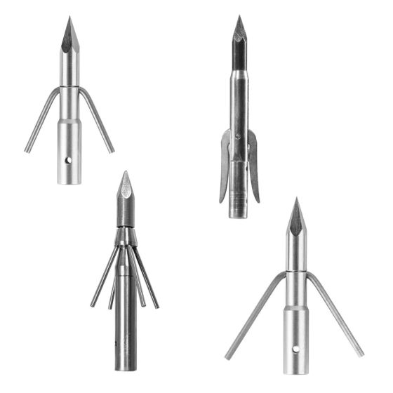 Cajun Bowfishing Arrow Points with stainless steel barbs and jackhammer tips
