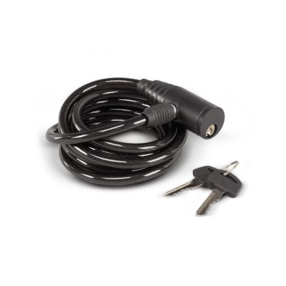 Hunters Specialties Treestand Cable Lock with 6-foot coiled cable and key lock.
