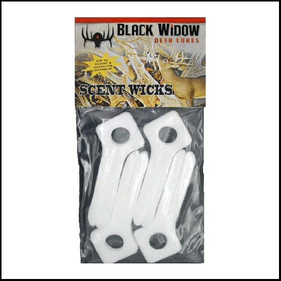 Black Widow Scent Wicks for easy scent application while hunting.
