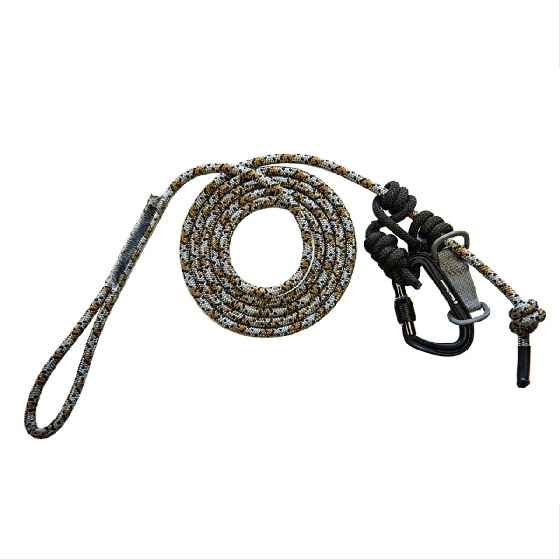 Latitude VaporLine Tree Tether designed for saddle hunting, featuring 8mm ropes for maximum strength, durability, and water resistance with single-handed operation.
