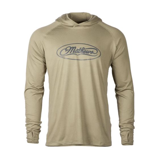 Mathews Olive Sun Hoodie - Lightweight UPF 50 Archery Base Layer for Outdoor Use
